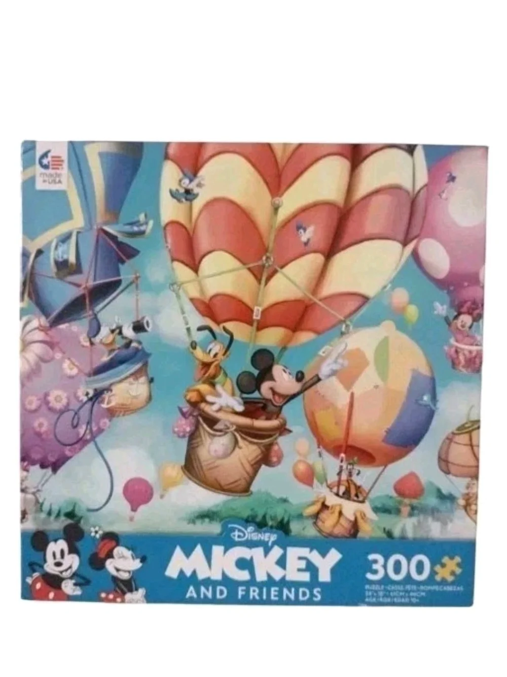 Disney Mickey and Friends Puzzle — Blue, Red, Yellow Hot Air Balloon Scene